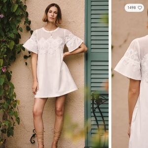 By Anthropologie Cotton mini swing dress, size small, new with tags